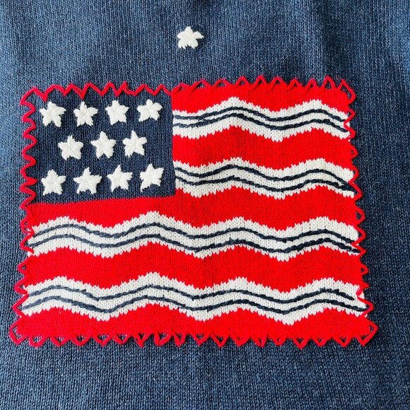 Quacker Factory Women's Sweater Size 1X Americana Pullover USA Flag 4th Of July - Picture 3 of 9